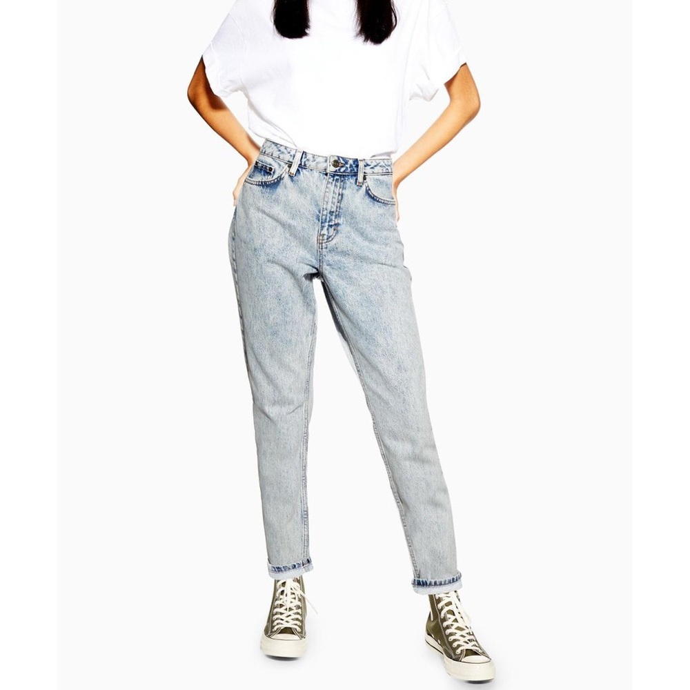 Topshop acid wash mom jeans sz30